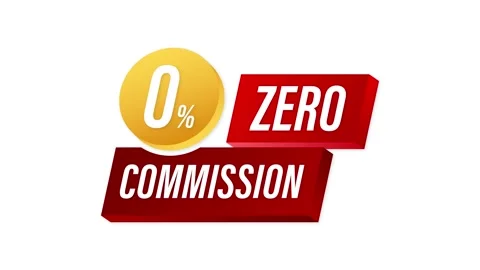 Zero commission. Design element. Red limited offer. Special offer badge. Motion Stock Footage 158899009