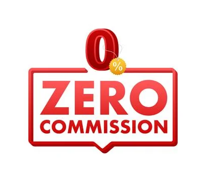 Zero Commission Promotional Banner Vector Illustration with 3D Effect and Stockillustratie