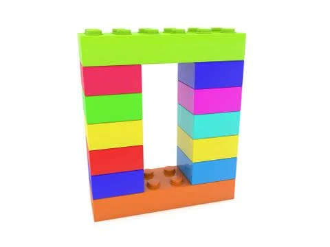 Zero concept built from toy bricks Illustrazione stock
