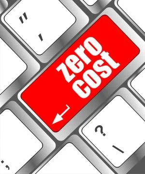 Zero cost button on computer keyboard key Stock Illustration