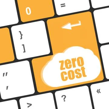 Zero cost button on computer keyboard key Illustrazione stock