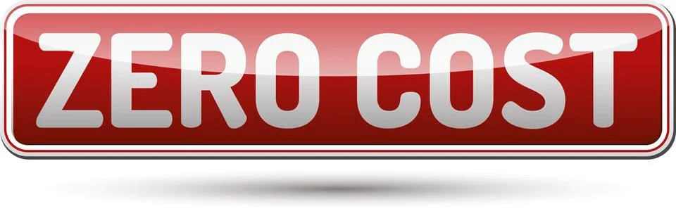 Zero Cost Button Stock Illustration