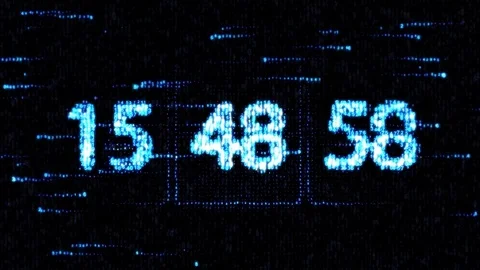 Zero countdown. The countdown on the computer screen. Clocks are set at 00:00 Video stock 71276700