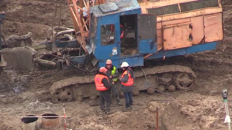 Zero-cycle workers make the foundation - 4 Stock Footage 147436618
