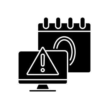 Zero day attack black glyph icon Stock Illustration