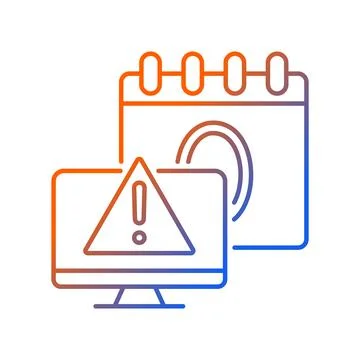 Zero day attack gradient linear vector icon 스톡 일러스트