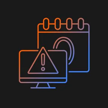 Zero day attack gradient vector icon for dark theme 库存插图