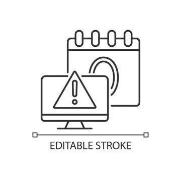 Zero day attack linear icon 스톡 일러스트