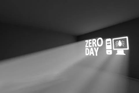 ZERO DAY rays volume light concept 3d illustration Stock Illustration