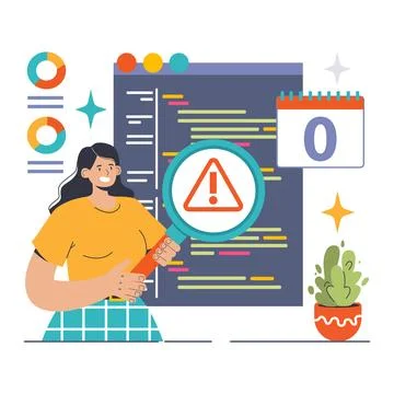 Zero day vulnerability discovered. Flat vector illustration Stock Illustration