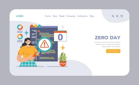 Zero day vulnerability discovered. Flat vector illustration Stock Illustration