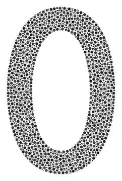 Zero Digit Collage of Small Circles Stock Illustration