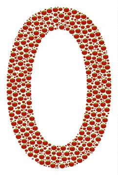 Zero Digit Collage of Tomato 스톡 일러스트