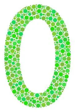 Zero Digit Composition of Circles Stock Illustration
