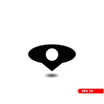 Zero Digit Location Icon Vector. Stock Illustration