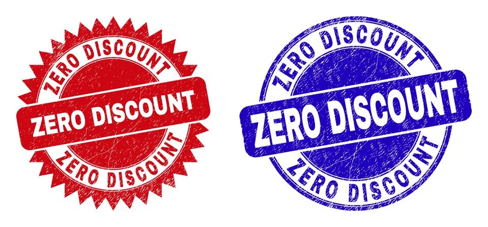 ZERO DISCOUNT Round and Rosette Stamps with Unclean Texture Stock Illustration