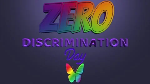 Zero discrimination day background with colorful butterfly symbol Stock Footage 328397874