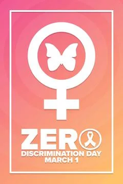 Zero Discrimination Day. March 1. Holiday concept. Template for background Stock Illustration