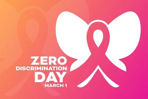 Zero Discrimination Day. March 1. Vector illustration. Holiday poster. Stock Illustration