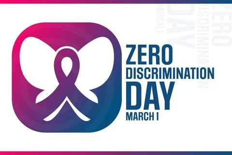 Zero Discrimination Day. March 1. Vector illustration. Holiday poster. Stock Illustration
