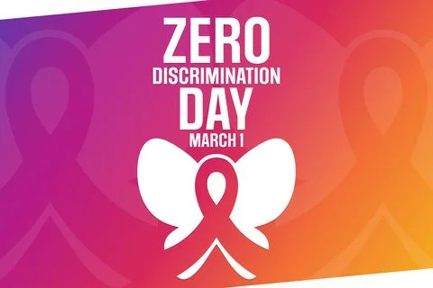 Zero Discrimination Day. March 1. Vector illustration. Holiday poster. Stock Illustration