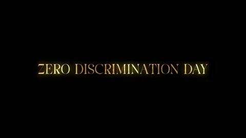 Zero discrimination day text animation with golden texture effect. Seamless.. Stock Footage 234886116