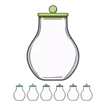 Zero eco friendly jar cartoon vector graphic Stock Illustration