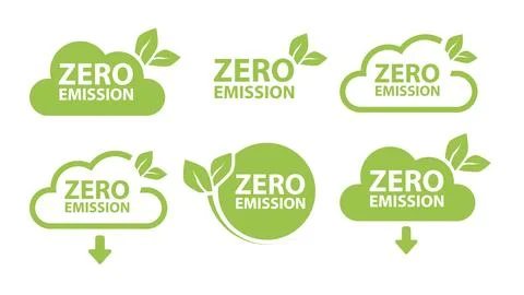 Zero Emission. Carbon neutral. Zero greenhouse gas emissions objective. Vector Stock Illustration