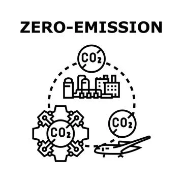 Zero emission concept reducing carbon dioxide Stock Illustration