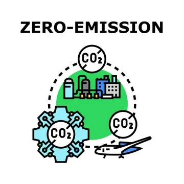 Zero emission concept reducing carbon dioxide Stock Illustration