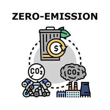 Zero emission concept with sustainable waste recycling Stock Illustration