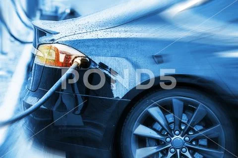 Zero Emission Electric Car Stock Photos