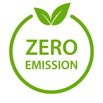 Zero emission icon vector CO2 neutral green sign for your web site design, lo 스톡 일러스트