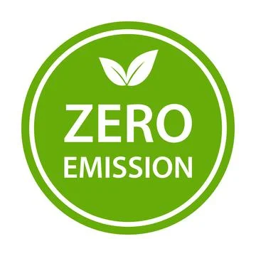 Zero emission icon vector CO2 neutral green sign for your web site design, .. Stock Illustration