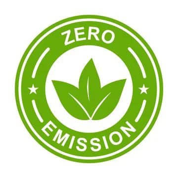 Zero emission icon vector CO2 neutral green sign for your web site design, .. Stock Illustration