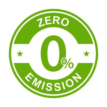 Zero emission icon vector CO2 neutral green sign for your web site design, .. Stock-Illustration