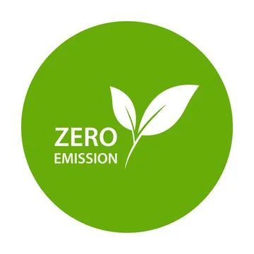 Zero emission icon vector CO2 neutral green sign for your web site design, .. Stock-Illustration