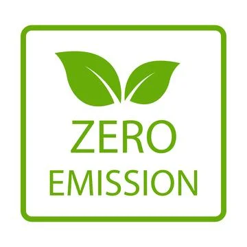 Zero emission icon vector CO2 neutral green sign for your web site design, .. Stock Illustration
