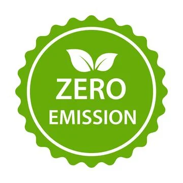 Zero emission icon vector CO2 neutral green sign for your web site design, .. Illustrazione stock