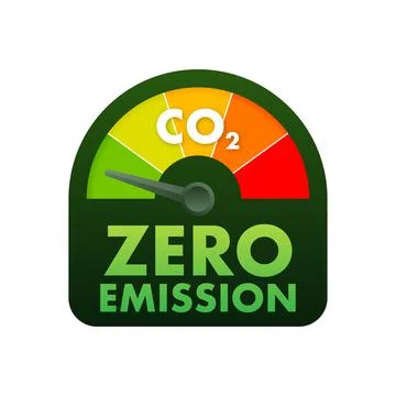 Zero emission. Net zero greenhouse gas emissions target Stock Illustration