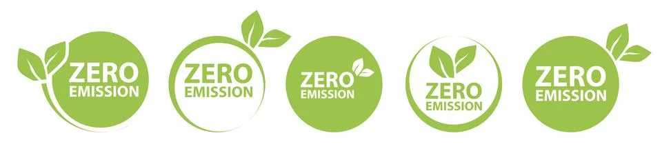 Zero Emission Net zero icon, CO2 net-zero emission, carbon neutral concept Stock Illustration