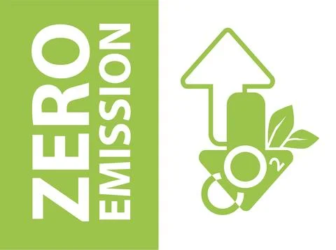 Zero Emission. Net zero label stamp design leaves Zero Emission carbon eco stamp Stock Illustration