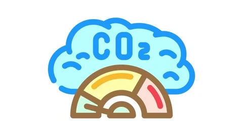 Zero emission technology color icon animation Stock Footage 327256171