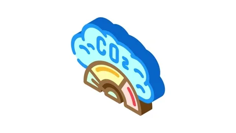 Zero emission technology isometric icon animation Stock Footage 327274826