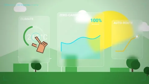 Zero Emission Vision Dashboard Interface Renewable Energy Concept Stock Footage 340860504