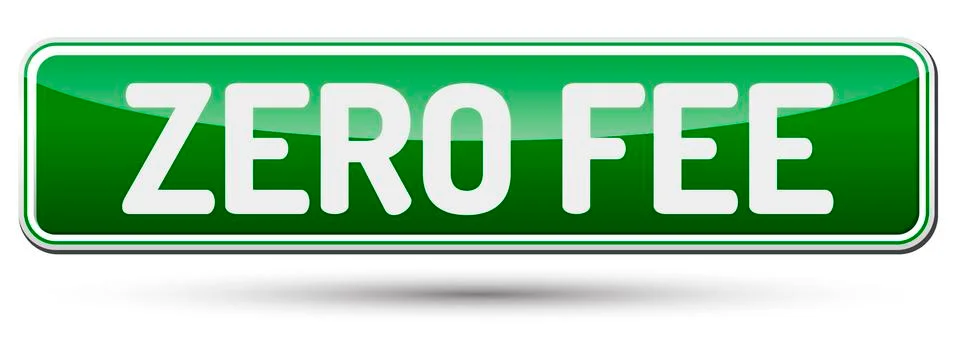 ZERO FEE - Abstract beautiful button with text. Stock Illustration