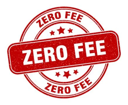 Zero fee stamp. zero fee label. round grunge sign Stock Illustration