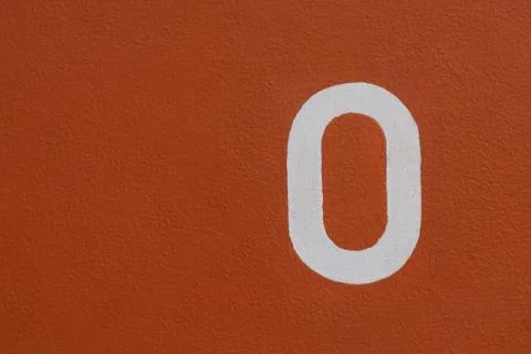 Zero font on the wall for background used Stock Photos