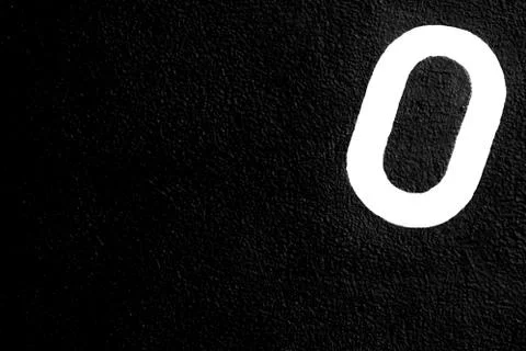 Zero font on the wall for background used Foto stock
