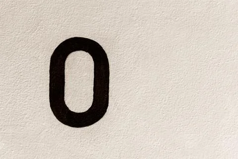 Zero font on the wall for background used Stock Photos